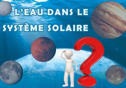 Affiche "L'eau dans le système solaire"