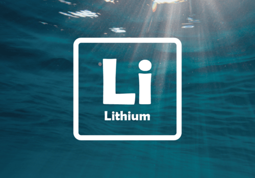 Symbole Lithium sur un fond d'océan