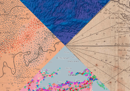 Extrait de 4 cartes recouvrant la mer