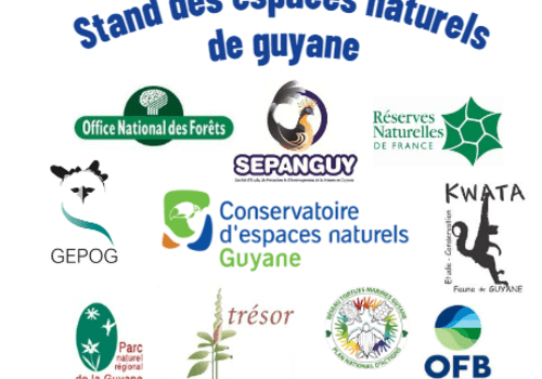 Logos de toutes les structures gestionnaires d'espaces naturels regroupées sur le stand