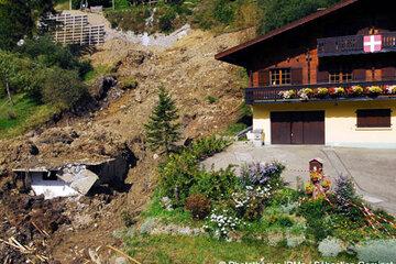 Photo d'un glissement de terrain à Châtel