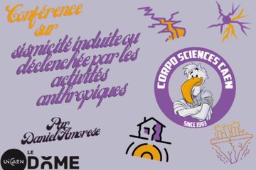 Image avec le logo de la Corpo Sciences Caen et différents logo scientifique