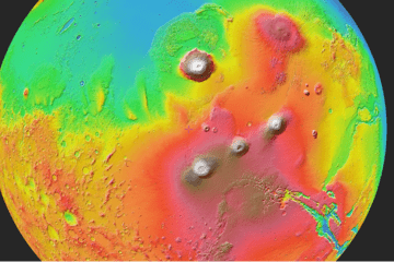 Carte d'altitude de la planète Mars