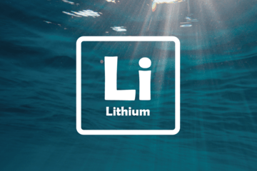 Symbole Lithium sur un fond d'océan