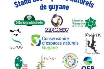 Logos de toutes les structures gestionnaires d'espaces naturels regroupées sur le stand